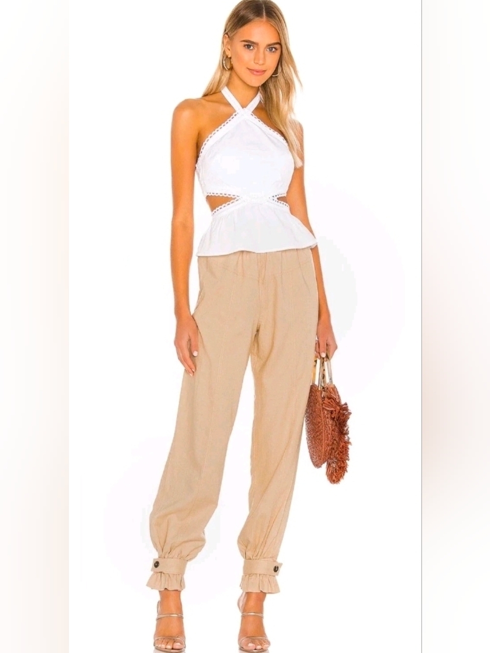 ❤️ NWOT! TULAROSA × REVOLVE HIGH RISE PULL ON JOGGER PANTS, LINEN TENCEL BLEND